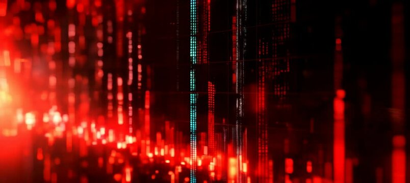 Finance crisis chart graph stock market business failure background. Generative video AI technology.	
