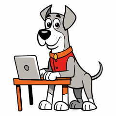 dog with laptop on Tour