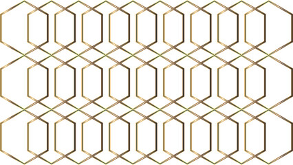 Golden color background with hexagon pattern on white