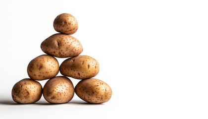 Fototapeta premium Pyramid of stacked fresh potatoes