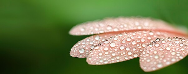 Macro natural concept. A close-up of a leaf covered in dew drops, showcasing nature's intricate beauty.