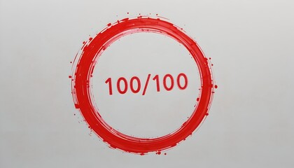 Red Circle with "100/100" in White Text