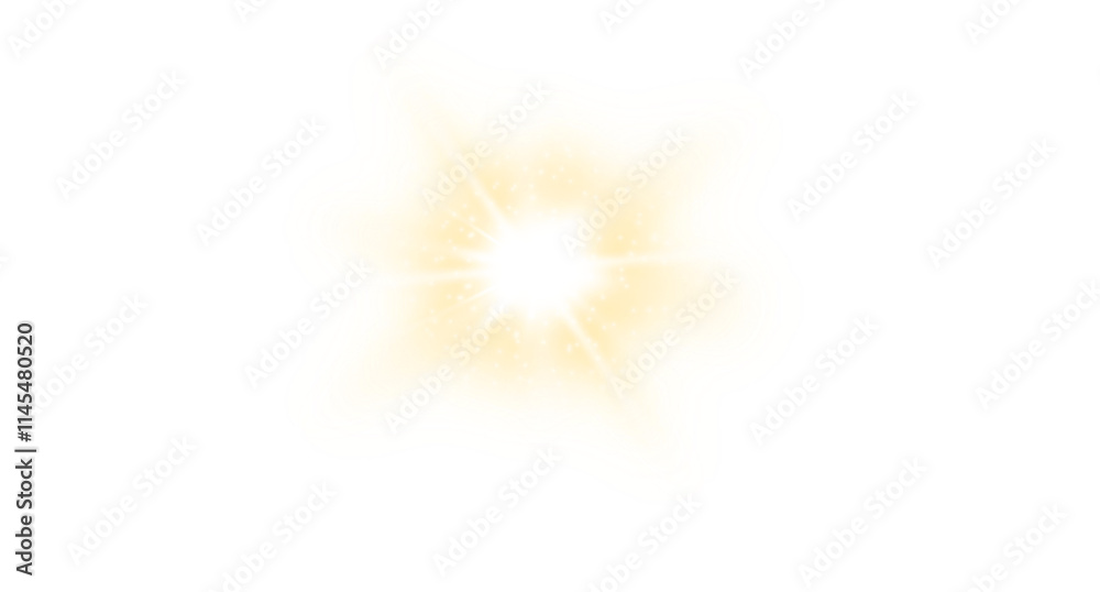 Wall mural simple sun light element isolated on transparent background