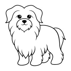 Dog Kids Colouring page on white background on vector illustration