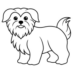 Dog Kids Colouring page on white background on vector illustration
