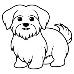 Dog Kids Colouring page on white background on vector illustration