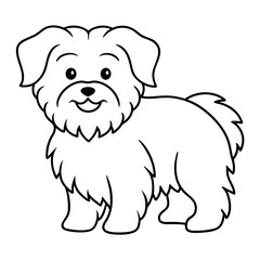 Dog Kids Colouring page on white background on vector illustration