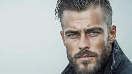 Fototapeta premium Master the art of the stylish slickback hairstyle for men a detailed guide to achieve the look anywhere anytime