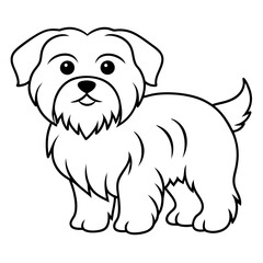 Dog Kids Colouring page on white background on vector illustration