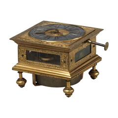 Antique 17th Century German Brass Table Clock by Kleinschmidt