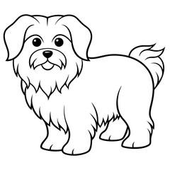 Dog Kids Colouring page on white background on vector illustration