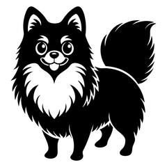 Pomeranian dog Silhouette on white background on Vector and illustration