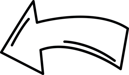 Hand-Drawn Curved Arrow Outline Vector Illustration