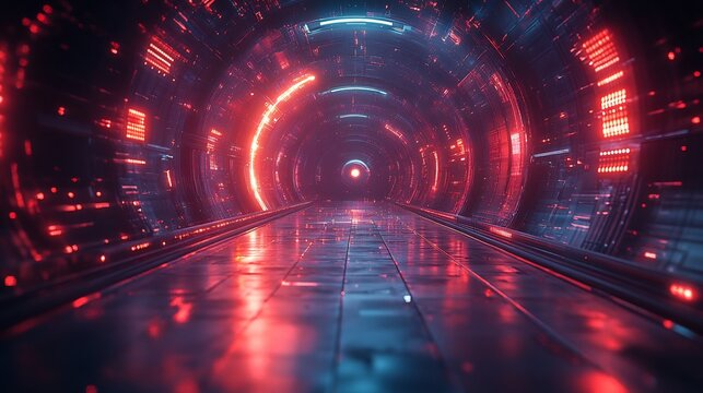 Modern social media banner template with futuristic design elements and bold fonts isolated on a transparent background for tech vloggers