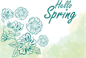 Hand drawn spring background