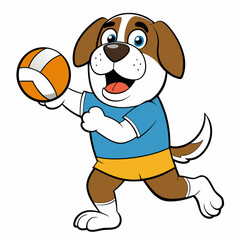 Basketball Plying Dog Silhouette vector and illustration on white Background For T-Shirt