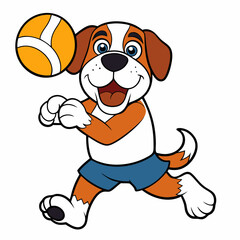 Basketball Plying Dog Silhouette vector and illustration on white Background For T-Shirt