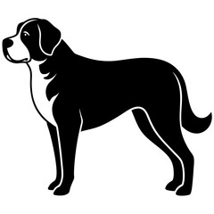 Silhouette Saint Bernard Dog Vector and illustration on white Background