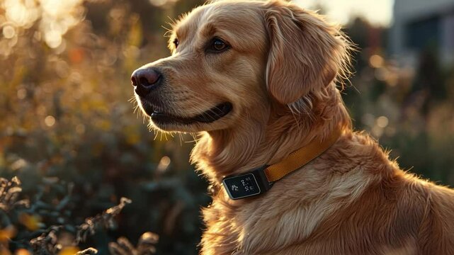 Wearables tracking pet health, with detailed data screens for owners