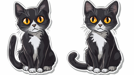 Obraz premium stickers cute cat