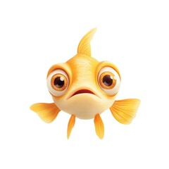 Adorable Goldfish: Swimming, Fins Flapping, Eyes Wide, Cute Expressions, Underwater World, Aquatic Life, Happy Fish, Pet Fish, Cartoon Fish, 3D Animation, Digital Art