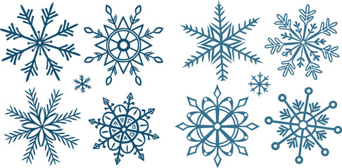  Snow flake vector icons collection