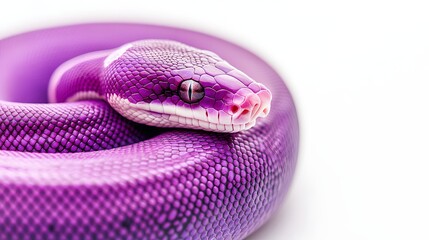 Fototapeta premium A Vibrant Purple Snake Coiled Gracefully