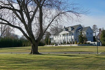Suburban area with houses on large acreage in a natural setting