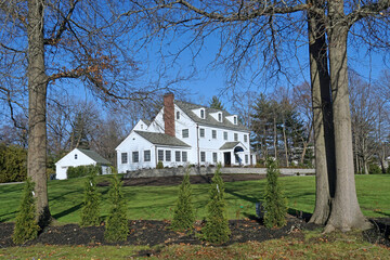 Suburban area with houses on large acreage in a natural setting