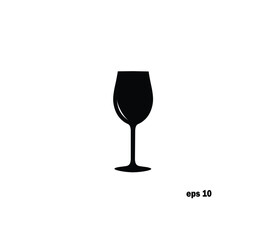 Set icons with wine glasses. Black silhouette with types wine glasses. Vector 10,This image was created by myself, not using AI