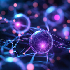 Abstract digital representation of interconnected spheres