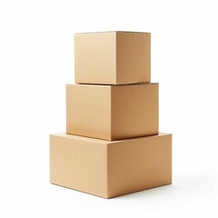 Stack of Boxes, Isolated on white background, flat lay 