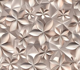 3D Minimalist Floral Geometric Seamless Pattern Design