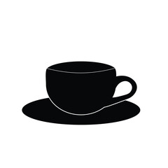 silhouette of cup on white background,vector illustration.logo,drink place.
