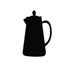 teapot silhouette on white background,vector illustration.logo,drink container.