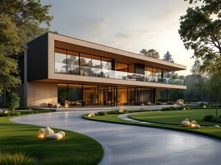 Stunning Modern Luxury Home with Infinity Pool and Lush Garden