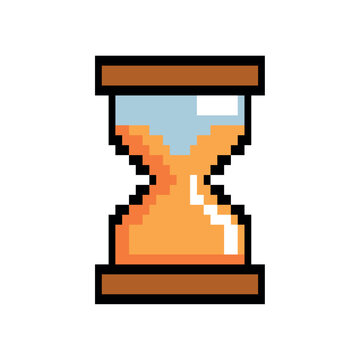 video game hourglass pixelated