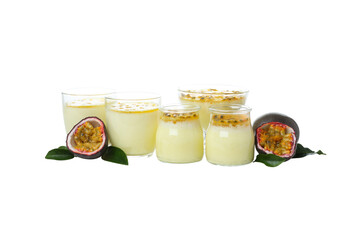 PNG, Passion fruit mousse, isolated on white background