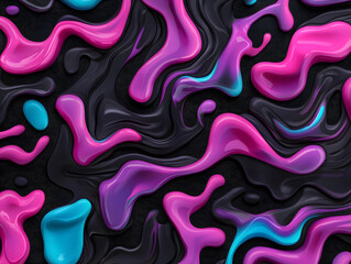 Obraz premium Dynamic abstract fluid shapes studio digital art colorful swirls close-up modern design concept