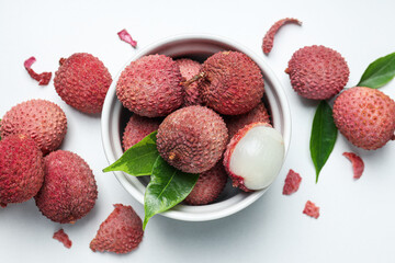 Lychee, concept of fresh and ripe exotic food