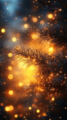 Christmas ornament golden hanging bokeh lights high resolution hd backgroud