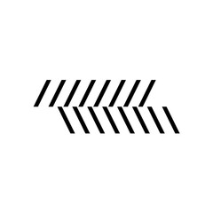 Slash lines pattern. Border with tilted parallel stripes. Embroidery ornament with slanted stitches on white background