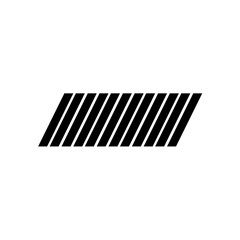 Slash lines pattern. Border with tilted parallel stripes. Embroidery ornament with slanted stitches on white background