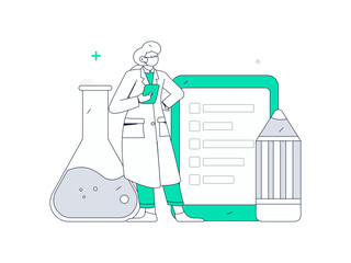 Doctor examines patient flat vector concept operation hand drawn illustration
