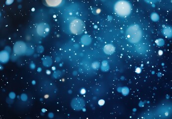 Fototapeta premium Tranquil Winter Wonderland with Soft Blue Snowflakes and Gentle Bokeh Effect Creating a Dreamy Atmosphere Perfect for Seasonal and Holiday Themes