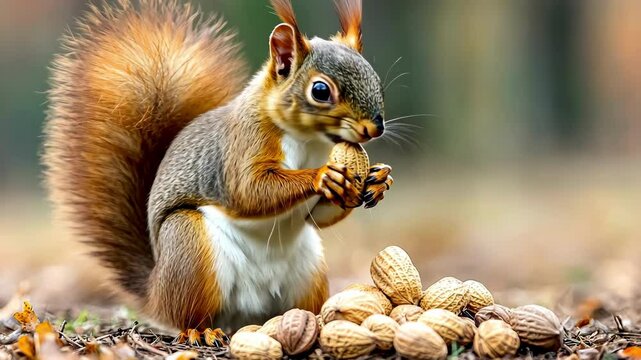As the squirrel scurried across the forest floor, it diligently inspected each nut it came across, carefully comparing size, weight, and texture before deciding which ones to carry back to its nest.
