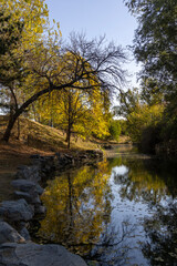 Beautiful autumn view of Yuanmingyuan Park in Beijing, China