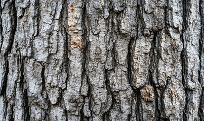 Obraz premium Close-up of textured tree bark, showing vertical grooves and rough surface.