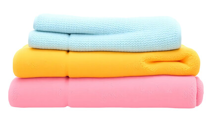 Pastel-Colored Towel Stack isolated PNG