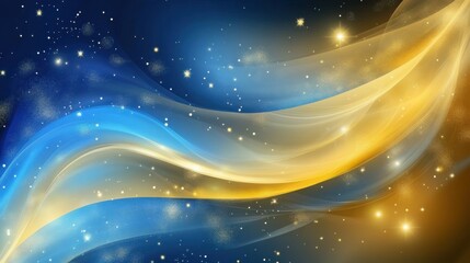 Obraz premium A creative abstract holiday background with swirling tones of gold and blue